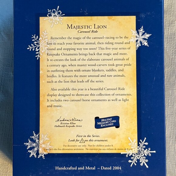 New- Collectible Christmas Ornament- Hallmark Keepsake- 2004 Majestic Lion - Picture 2 of 3